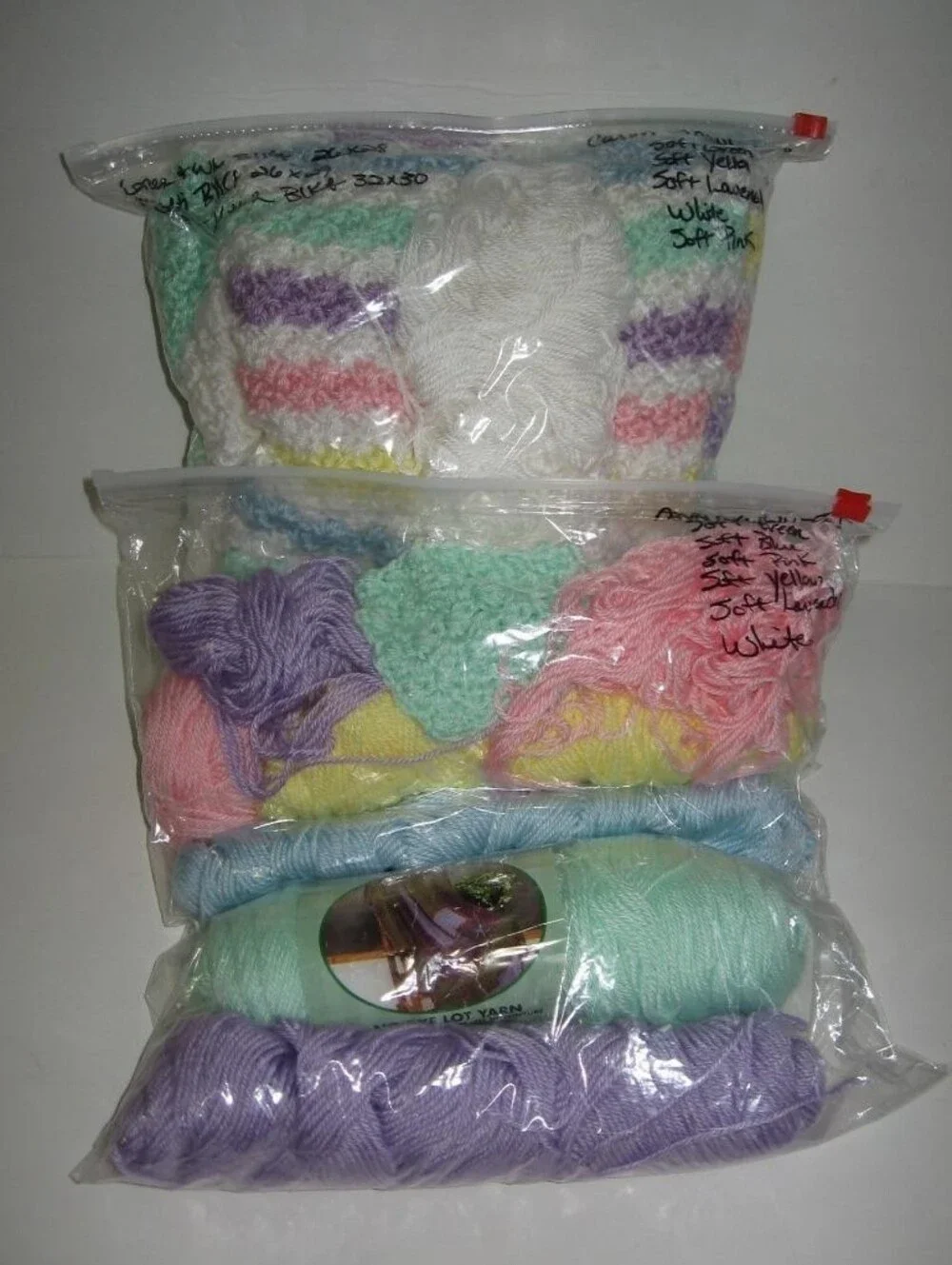 Caron Simply Soft Yarn (3) Unfinished Blankets Lot